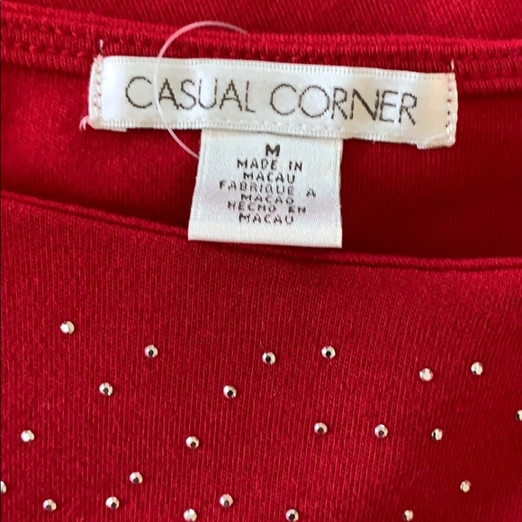 Casual Corner Cotton Sleeveless Top w/Bling Medium - Picture 3 of 5